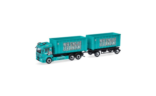 Herpa 321457 MAN TGS TM Abrollmulden-Hängerzug 