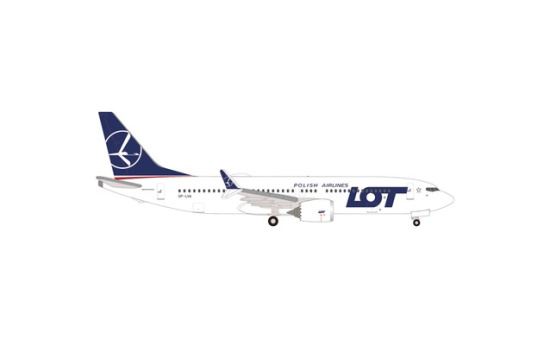 Herpa 539098 LOT Polish Airlines Boeing 737 Max 8 SP-LVA - Vorbestellung 1:500