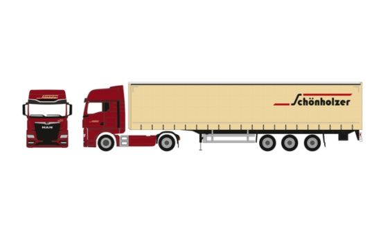 Herpa 962216 MAN TGX GX Gardinenplanen-Sattelzug 