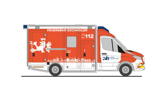 Rietze 76107 GSF RTW ´18 Rettungsdienst FW Eschweiler, 1:87 - Vorbestellung 
