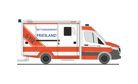 Rietze 76095 WAS RTW ´18 Rettungsdienst Friesland, 1:87 - Vorbestellung 