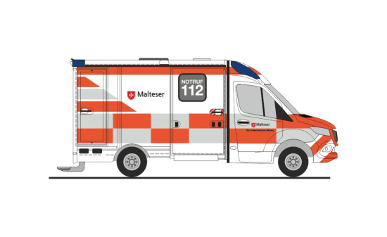 Rietze 76092 System Strobel RTW´18 Malteser Mainz, 1:87 - Vorbestellung 
