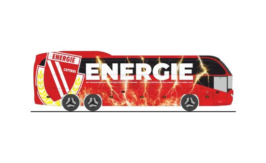 Rietze 67146 Neoplan Cityliner 07 Johanniter Unfallhilfe - FC Energie Cottbus, 1:87 - Vorbestellung 