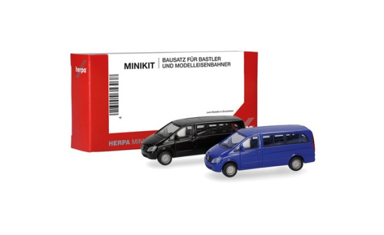 Herpa 014212-002 Herpa MiniKit: Mercedes-Benz Vito Bus 2010, schwarz/ultramarinblau - Vorbestellung 1:87