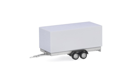 Herpa 052627-005 PKW-Planenanhänger 2achs, weiß - Vorbestellung 1:87