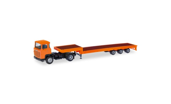 Herpa 321730 Herpa Basic: Scania 141 Tieflade-Sattelzug orange - Vorbestellung 1:87