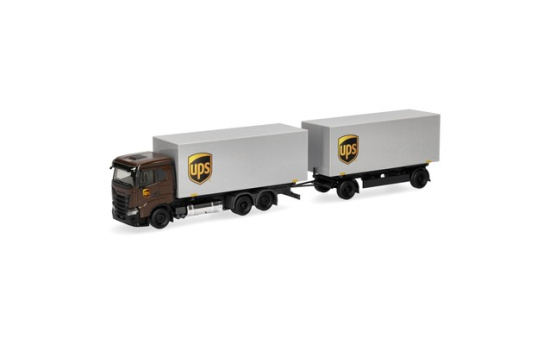 Herpa 321761 Iveco S-Way FD Wechselkoffer-Hängerzug 