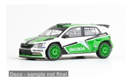 Abrex ABR143XAB-605T2e Skoda Fabia III R5 - weiss , grün - Vorbestellung 1:43