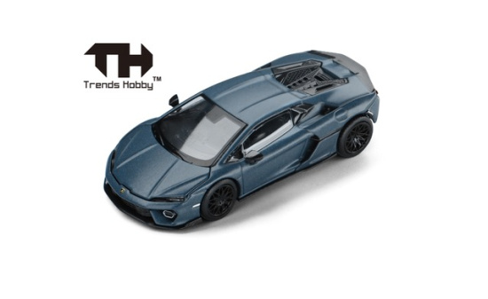 Trends Hobby 864TH000009 Trends Hobby: Lamborghini Temerario- mattblau, Motorabdeckung abnehmbar 1:64