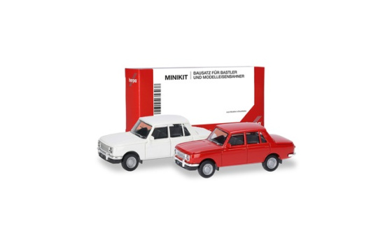 Herpa 013918-003 Herpa MiniKit: Wartburg 353 66 Limousine, weiß/verkehrsrot (2 Stück) - Vorbestellung 1:87