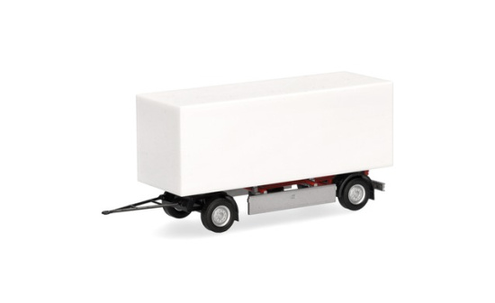 Herpa 077163 Koffer-Anhänger 7,45m 2achs mit separatem Unterfahrschutz, geschlossen - Vorbestellung 1:87