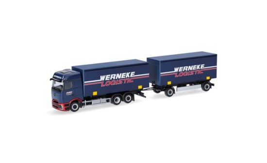 Herpa 321983 Mercedes-Benz Actros L ProCabin Wechsel-Gardinenplanen-Hängerzug 