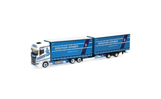 Herpa 322034 Scania CS 20 Hochdach Volumengardinenplanen-Hängerzug 