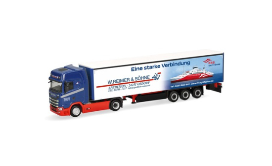 Herpa 322157 Scania CS 20 Hochdach Gardinenplanen-Sattelzug 