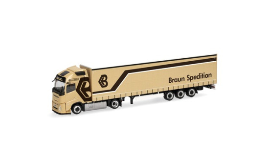 Herpa 322195 Volvo FH Aero GL XL Jumbogardinenplanen-Sattelzug 