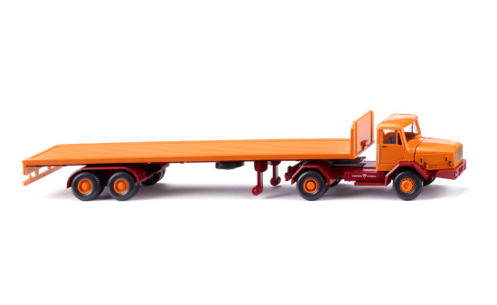 Wiking 055409 Flachpritschensattelzug (Faun) - gelborange 1:87