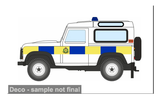 Oxford OXF76LRDF014 Land Rover Defender 90 - weiss - Royal Military Police - Vorbestellung 1:76