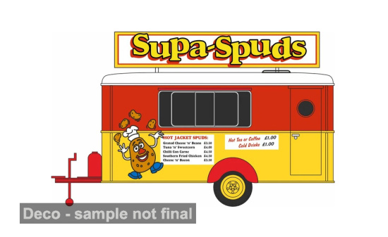 Oxford OXF76TR021 Mobile Trailer  - rot , gelb - Supa Spuds - Vorbestellung 1:76
