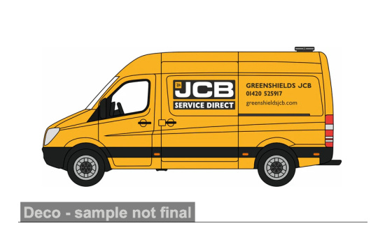 Oxford OXF76MSV008 Mercedes Sprinter - gelb - JCB - Vorbestellung 1:76