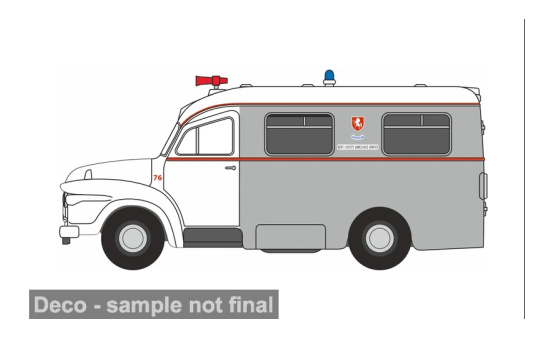 Oxford OXF76BED009 Bedford J1 - weiss , grau - Kent County Ambulance Service - Vorbestellung 1:76