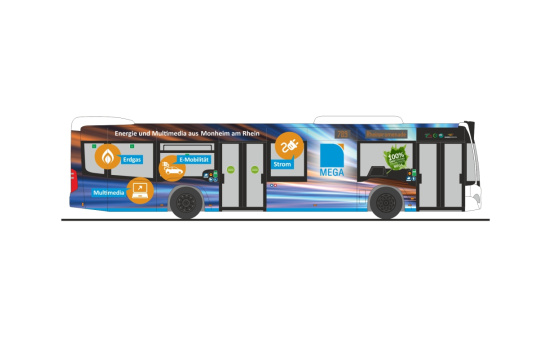 Rietze 73521 Mercedes-Benz Citaro ´15 Bahnen der Stadt Monheim - Mega, 1:87 - Vorbestellung 