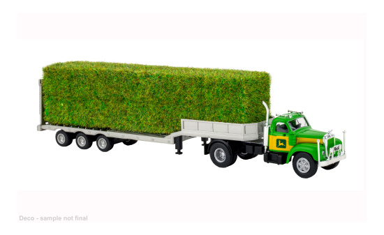 Brekina BRE85985 Mack B 61 Tieflade-SZ - grün - John Deere - Vorbestellung 1:87