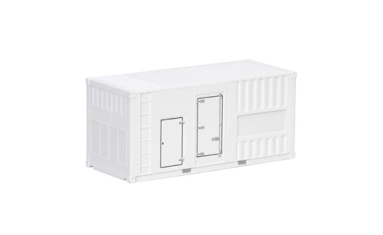 Herpa 055505 Zubehör: Set mit zwei 20 ft. Container Stromaggregate, weiß - Vorbestellung 1:87