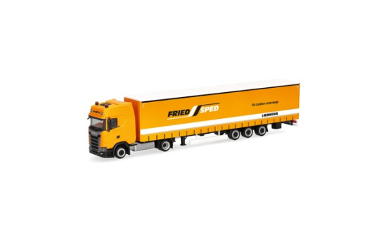 Herpa 322164 Scania CS 20 Hochdach Lowliner-Gardinenplanen-Sattelzug 15m 