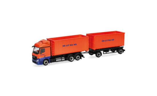 Herpa 322218 Mercedes-Benz Actros Streamspace 2.3 Abrollmulden-Hängerzug 