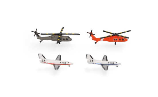 Herpa 535939-001 Helikopter und Bizjet Set (2+2) - Vorbestellung 1:500