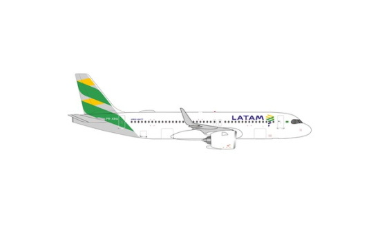 Herpa 539746 LATAM Airlines Brasil Airbus A320neo - Brazil Flag livery - PR-XBG - Vorbestellung 1:500