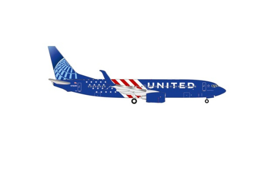 Herpa 539913 United Airlines Boeing 737-800 - America 250 - Vorbestellung 1:500