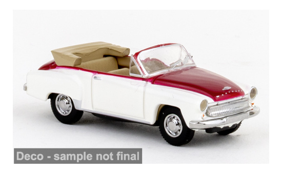 Brekina BRE27053 Wartburg 311 Cabriolet - weiss , dunkelrot - Vorbestellung 1:87