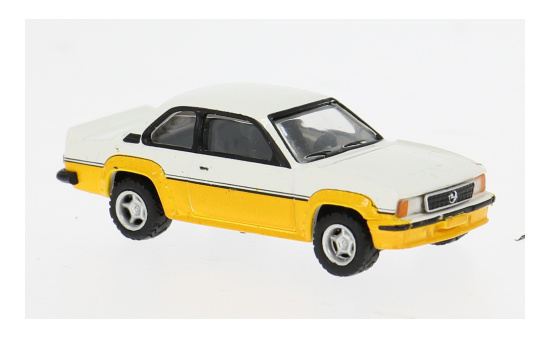 Brekina BRE20773 Opel Ascona B i400 - weiss , gelb - Vorbestellung 1:87