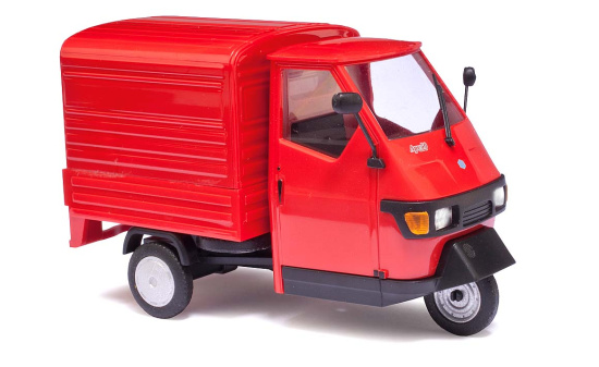 Busch 60052 Piaggio m.Kofferaufbau Rot - Vorbestellung 1:43