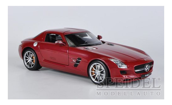 Welly WEL11002rt Mercedes SLS AMG (C197) - dunkelrot - Vorbestellung 1:18