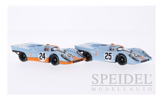 Brumm AS60 Porsche 917K, RHD, No.24, JWA-Gulf Racing Team, 1000km Spa, 2er-Set in Sonderverpackung, J.Siffert/B.Redman/P.Rodriguez/L.Kinnunen, 1970 1:43