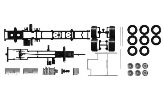 Herpa 084451 Fahrgestell Volvo FH LKW 3-achs 
Inhalt: 2 Stück 1:87