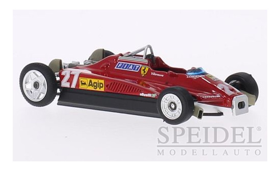 Brumm R267T Ferrari 126 C2 Turbo, No.27, Scuderia Ferrari, Formel 1, GP San Marino, Fahrzeug in transportfähigem Zustand, G.Villeneuve, 1982 1:43