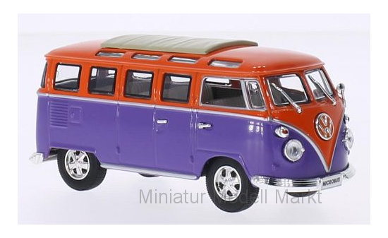 Lucky Die Cast 43209lior VW T1 Samba, lila/orange, Faltdach geschlossen, mit Chromstoßstangen und -felgen, 1962 1:43