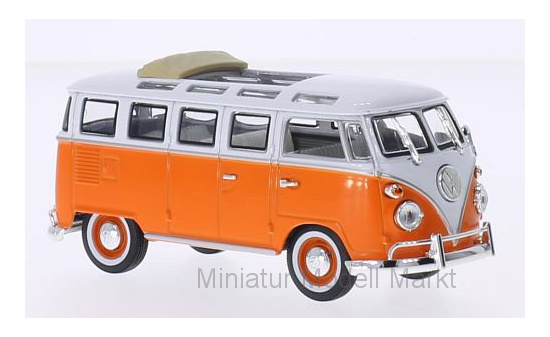 Lucky Die Cast 43208orwe VW T1 Samba, orange/weiss, Faltdach geöffnet, 1962 1:43