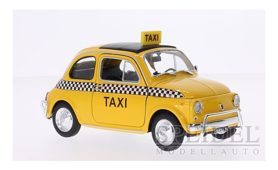 Welly 22515T Fiat Nuova 500, gelb/Dekor, Taxi 1:24
