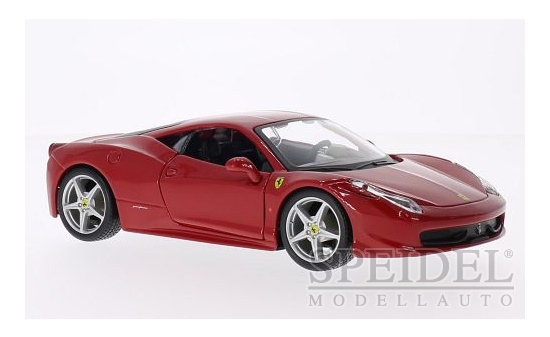 Bburago 18-26003RED Ferrari 458 Italia, rot, ohne Vitrine 1:24