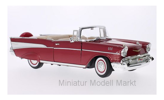 Lucky Die Cast 92108RED Chevrolet Bel Air Convertible, metallic-rot/weiss, 1957 1:18