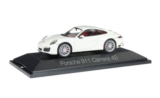 Herpa 071048 Porsche 911 Carrera 4S Coupé, weiß 1:43