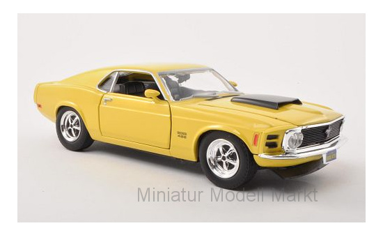 Motormax 73303YELLOW Ford Mustang Boss 429, gelb/schwarz, 1970 1:24