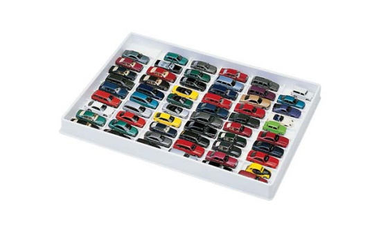 Herpa 029339 Sammelbox für PKW (weiß) für 59 Modelle 1:87