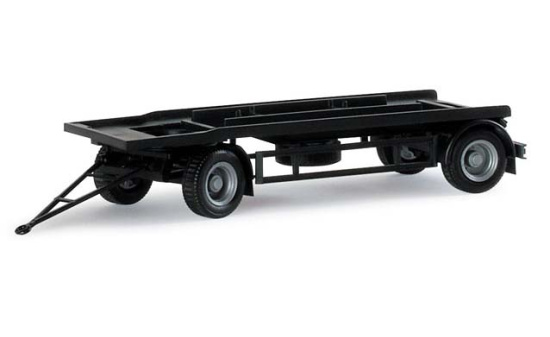 Herpa 076289 Anhänger für Abrollbehälter, schwarz - Vorbestellung 1:87