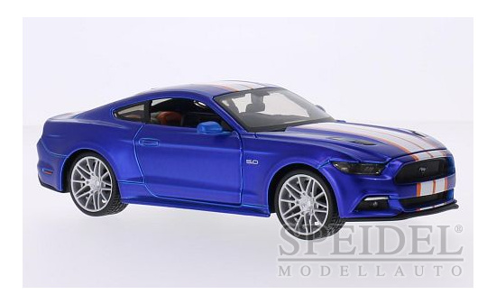 Maisto 531369 Ford Mustang GT Custom Tuning, matt-blau/Dekor, 2015 1:24