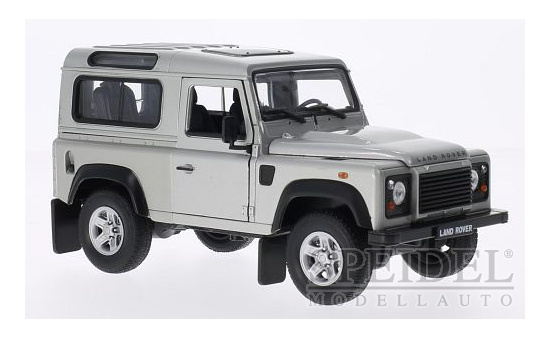 Welly 22498SILVER Land Rover Defender, silber 1:24